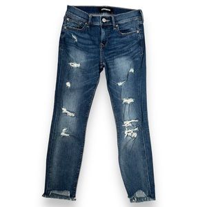 Express Stretch Distressed Cropped Jeans | EUC Size 2R